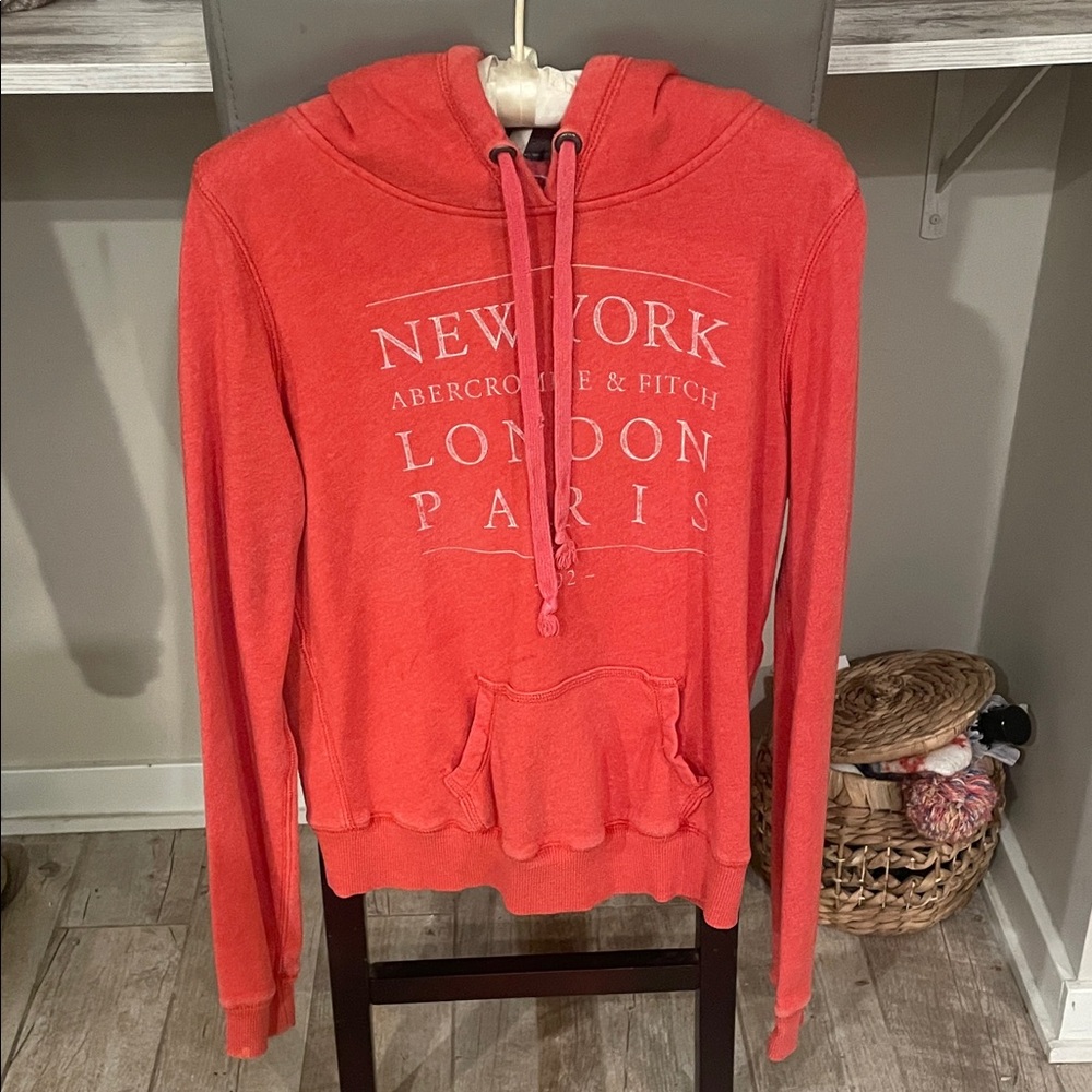 Abercrombie & Fitch Coral Hoodie with City Print